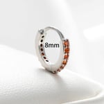 Orange / 1 Piece Simple Series Classic Geometric Copper Silver Color Zircon Women's Hoop Earrings Picture3